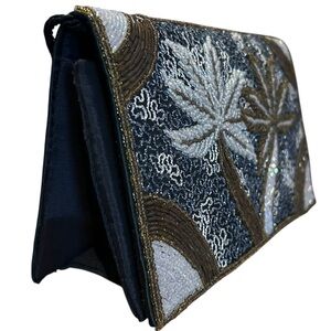 Beaded Palm Tree Summer Crossbody/Clutch Purse